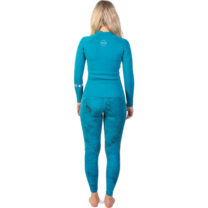 2024 Gul Damen Luna7 Front Zip Sup Neoprenanzug Jacke La6301-c1 - Marbel / Teal